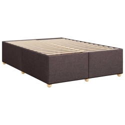 Cadre de lit sans matelas marron foncé 140x200 cm tissu 