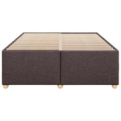 Cadre de lit sans matelas marron foncé 140x200 cm tissu 