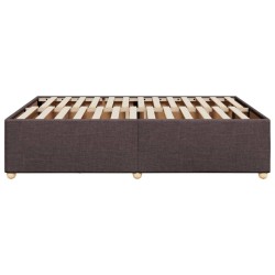 Cadre de lit sans matelas marron foncé 140x200 cm tissu 