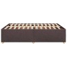 Cadre de lit sans matelas marron foncé 140x200 cm tissu 