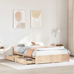 Cadre de lit sans matelas 140x190 cm bois de pin massif 