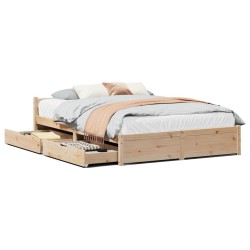Cadre de lit sans matelas 140x190 cm bois de pin massif 