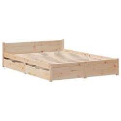 Cadre de lit sans matelas 140x190 cm bois de pin massif 
