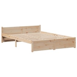 Cadre de lit sans matelas 140x190 cm bois de pin massif 