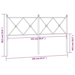 Tête de lit métal noir 150 cm 