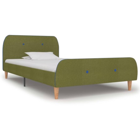 Cadre de lit sans matelas vert tissu 90x200 cm 