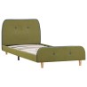 Cadre de lit sans matelas vert tissu 90x200 cm 