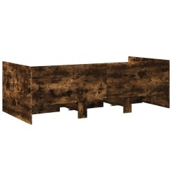 Lit de jour avec tiroirs sans matelas chêne fumé 90x200 cm 