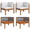 Canapés d'angle de jardin 2 pcs avec coussins Bois d'acacia 