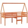Lit haut sans matelas cire marron 75x190 cm bois de pin massif 