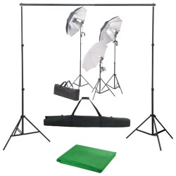 Kit de studio photo avec ensemble d'éclairage et toile de fond 