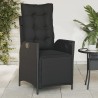 Chaise inclinable de jardin et repose-pied noir résine tressée 