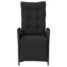Chaise inclinable de jardin et repose-pied noir résine tressée 