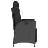 Chaise inclinable de jardin et repose-pied noir résine tressée 