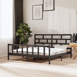 Cadre de lit Gris Bois de pin massif 180x200 cm Super King 