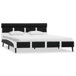 Cadre de lit avec LED sans matelas noir 140x200 cm similicuir 