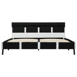 Cadre de lit avec LED sans matelas noir 140x200 cm similicuir 