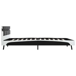 Cadre de lit avec LED sans matelas noir 140x200 cm similicuir 