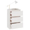 Table de chevet Blanc 40x29,5x64 cm Bois de pin solide 