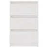 Table de chevet Blanc 40x29,5x64 cm Bois de pin solide 