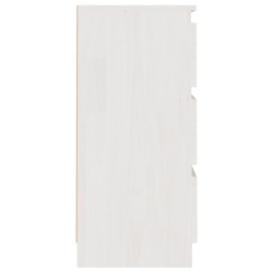 Table de chevet Blanc 40x29,5x64 cm Bois de pin solide 