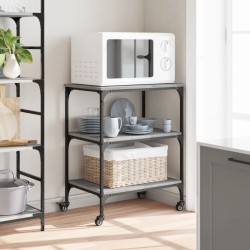Chariot de cuisine sonoma gris 60x41x76 cm bois d'ingénierie 