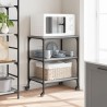 Chariot de cuisine sonoma gris 60x41x76 cm bois d'ingénierie 