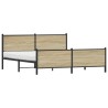 Cadre de lit en métal sans matelas chêne sonoma 193x203 cm 