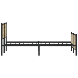 Cadre de lit en métal sans matelas chêne sonoma 193x203 cm 