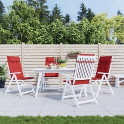 Coussins de chaise à dossier haut lot de 4 rouge tissu oxford 