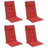 Coussins de chaise à dossier haut lot de 4 rouge tissu oxford 