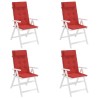 Coussins de chaise à dossier haut lot de 4 rouge tissu oxford 