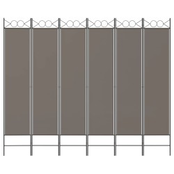 Cloison de séparation 6 panneaux Anthracite 240x220 cm Tissu 