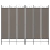 Cloison de séparation 6 panneaux Anthracite 240x220 cm Tissu 
