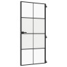 Porte intérieure mince noir 93x201,5 cm verre trempé aluminium 