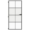 Porte intérieure mince noir 93x201,5 cm verre trempé aluminium 