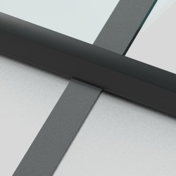 Porte intérieure mince noir 93x201,5 cm verre trempé aluminium 