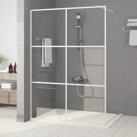 Paroi de douche Blanc 140x195 cm Verre ESG transparent 