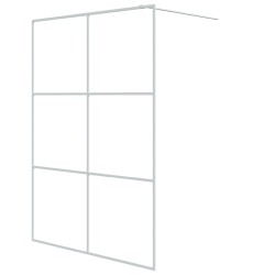 Paroi de douche Blanc 140x195 cm Verre ESG transparent 