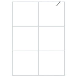 Paroi de douche Blanc 140x195 cm Verre ESG transparent 