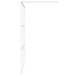 Paroi de douche Blanc 140x195 cm Verre ESG transparent 