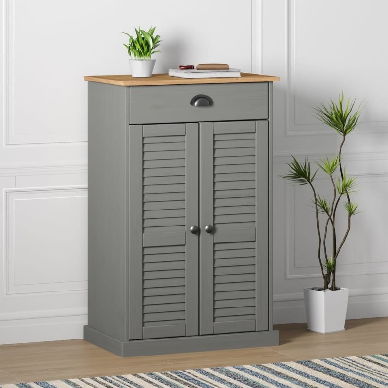 Armoire à chaussures VIGO gris 60x35x96 cm bois massif de pin Armoire à chaussures VIGO gris 60x35x96 cm bois massif de pin