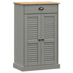 Armoire à chaussures VIGO gris 60x35x96 cm bois massif de pin 