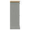 Armoire à chaussures VIGO gris 60x35x96 cm bois massif de pin 