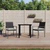Ensemble à manger de jardin 3 pcs coussins résine tressée acier 