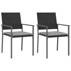 Ensemble à manger de jardin 3 pcs coussins résine tressée acier 