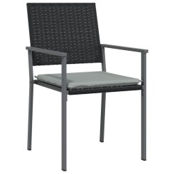 Ensemble à manger de jardin 3 pcs coussins résine tressée acier 