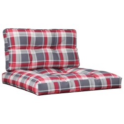Coussins de palette lot de 2 motif à carreaux rouge tissu 
