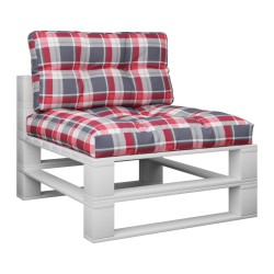 Coussins de palette lot de 2 motif à carreaux rouge tissu 