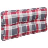 Coussins de palette lot de 2 motif à carreaux rouge tissu 
